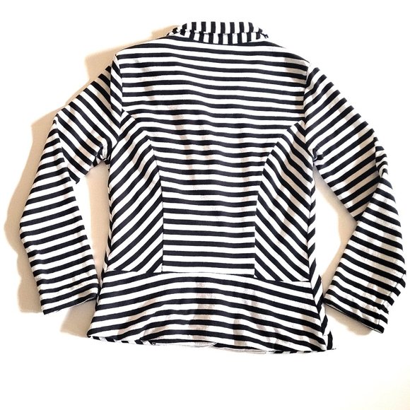 Pre-owned A.N.A Stripe White-Black Medium Tall Long Sleeve One Buttoned Blazer - Picture 5 of 10
